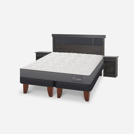 Cama Europea King Anatomic + Set Dubl&iacute;n Gris