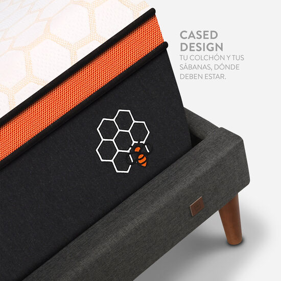Cama Europea Curve King Bee Comfort + Respaldo Éufrates