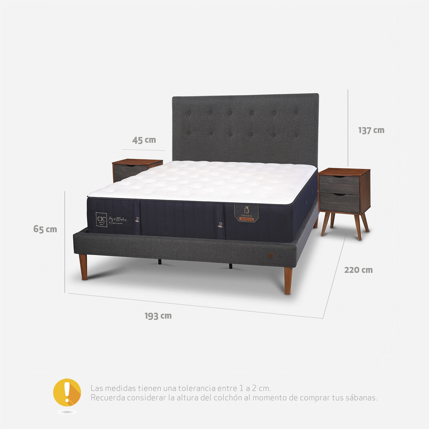 Cama Europea Curve King Premium + Set Éufrates