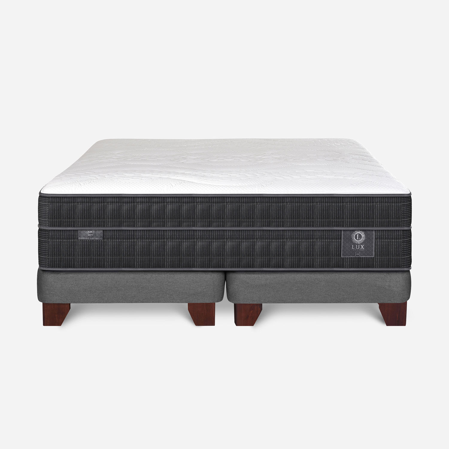 Cama Europea 2 Plazas Lux Base Dividida Baja