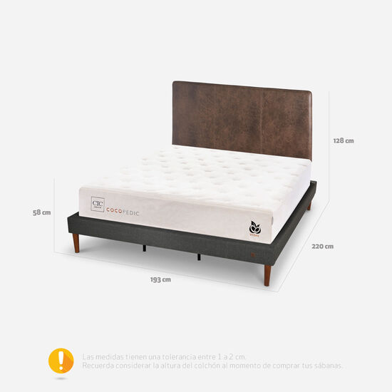 Cama Europea Curve King Cocopedic + Respaldo Baker