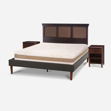 Cama Europea Curve 2 Plazas Rilassati Infinity + Set Torino Chocolate
