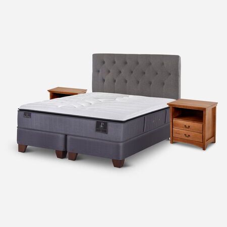 Box Spring 2 Plazas Premium Base Dividida + Set Kavery