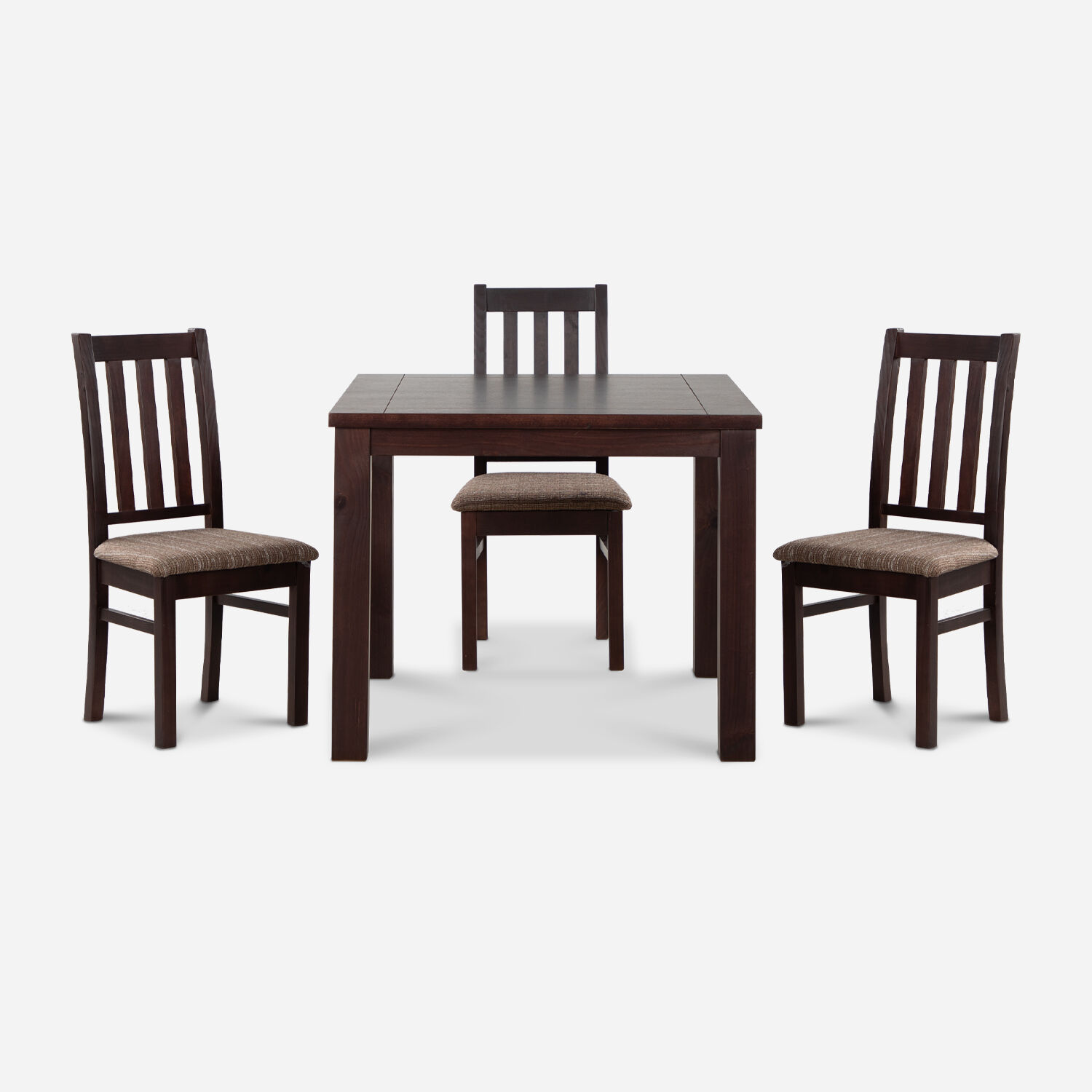 Comedor 4 Sillas &Ntilde;uble Chocolate - Tela Caf&eacute;