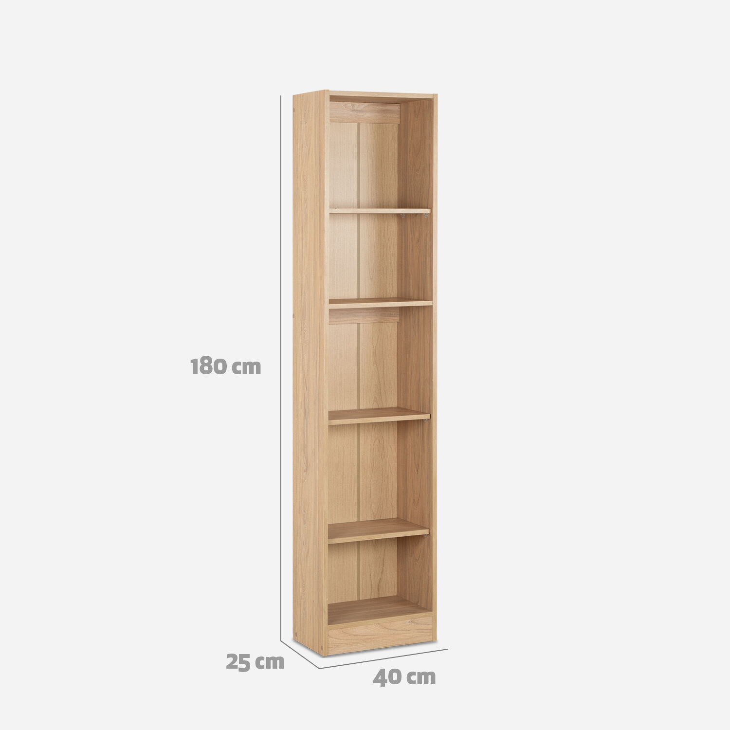 Librero 4 Repisas Moscú Olmo Alpino  40x180