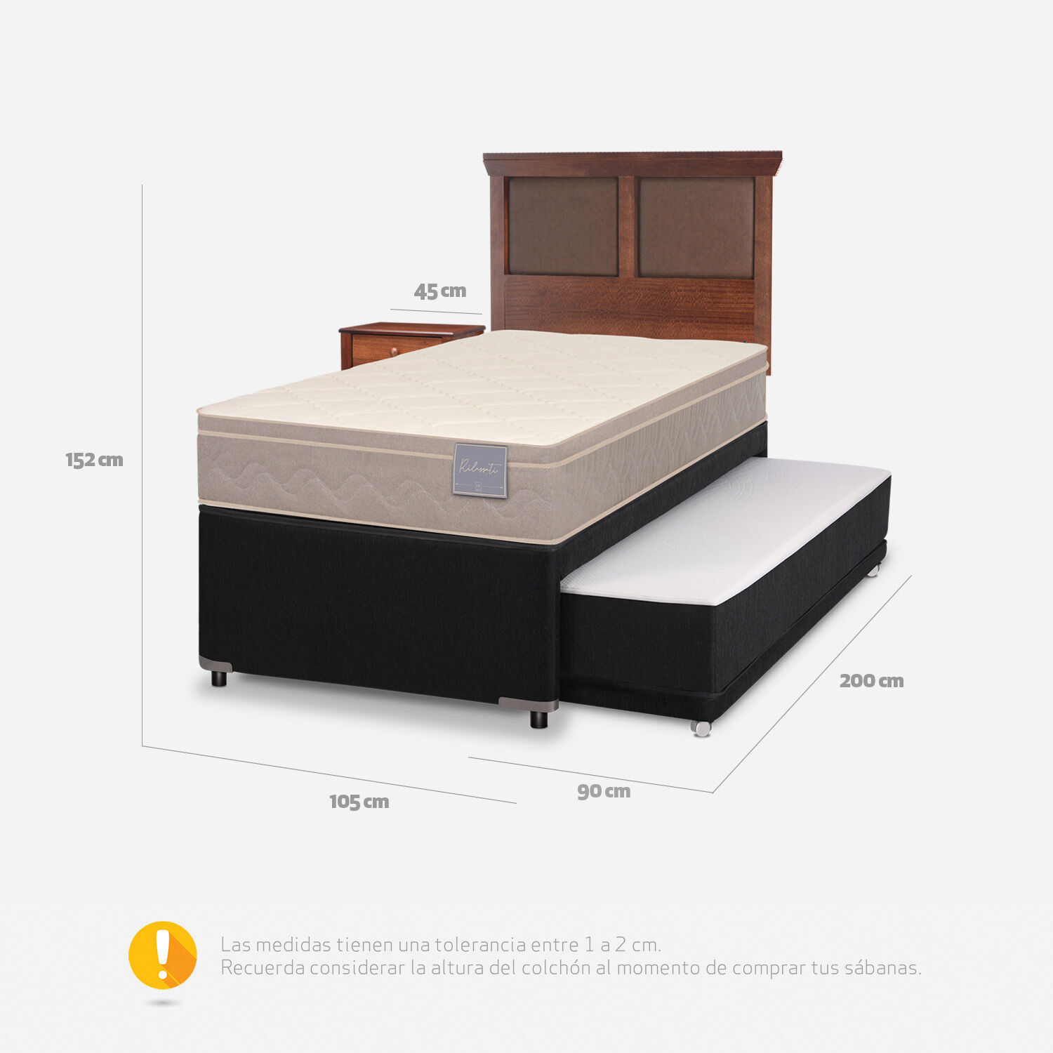 Cama Nido Div&aacute;n Rilassati + Set Torino Caramel
