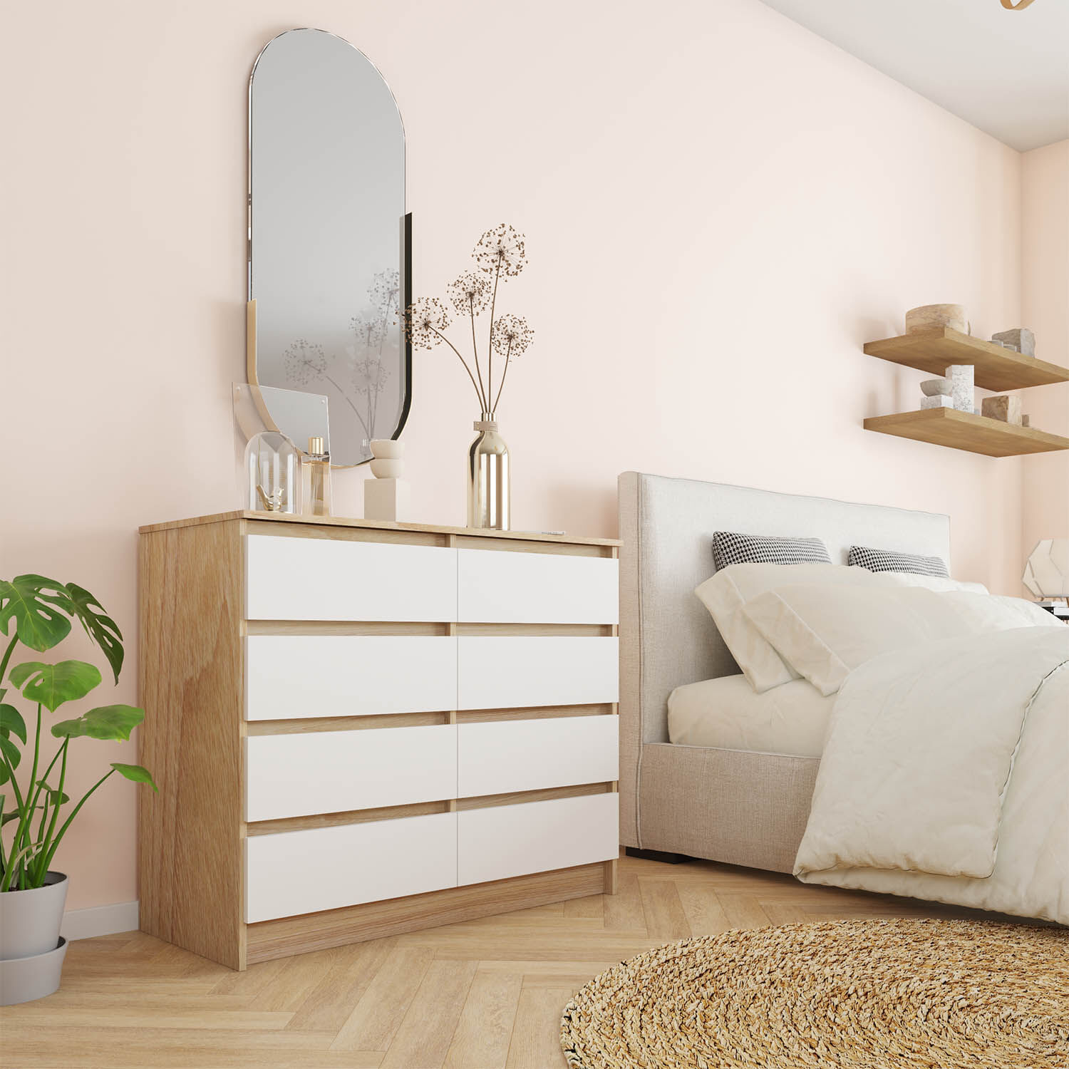 Cómoda 8 Cajones Austria Olmo Blanco | CIC