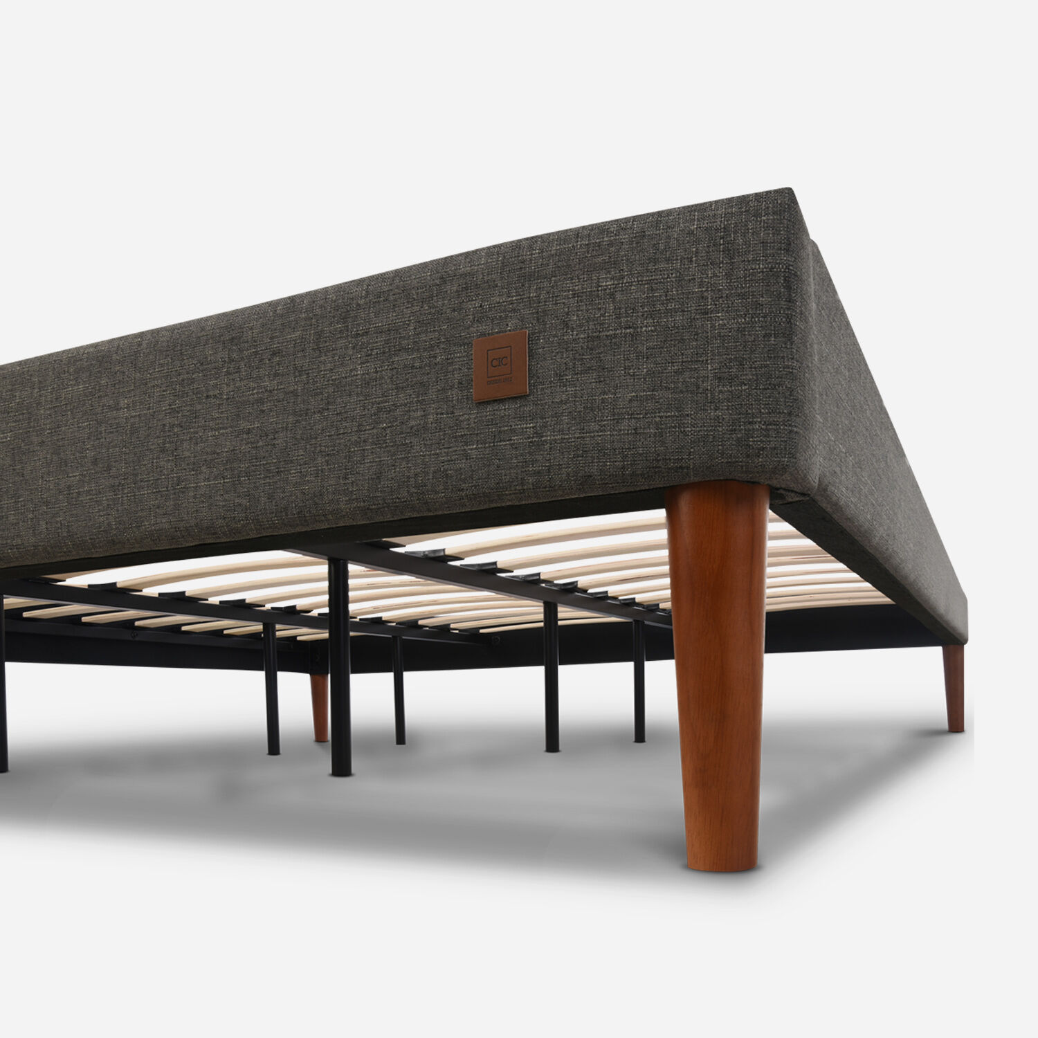 Cama Europea Curve King Rilassati Smart + Respaldo New Torino Caramel