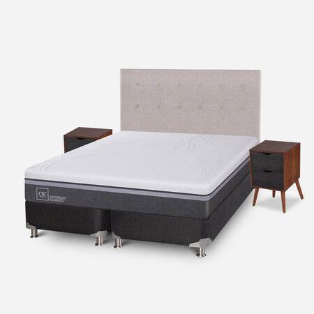 Box Spring 2 Plazas Ortopedic Advance Base Dividida 5 Zonas + Set Tigris