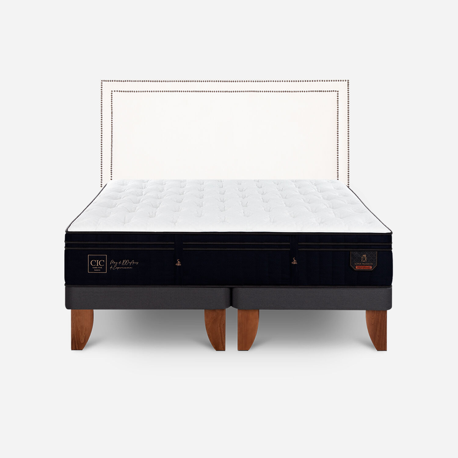Cama Europea 2 Plazas Super Premium Respaldo Danubio
