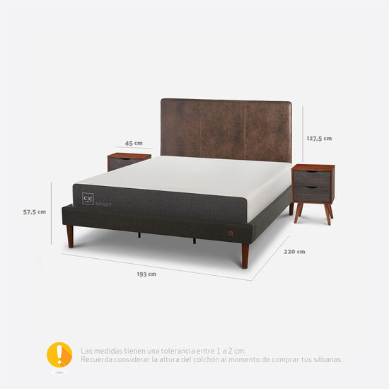 Cama Europea Curve King Smart + Set Baker