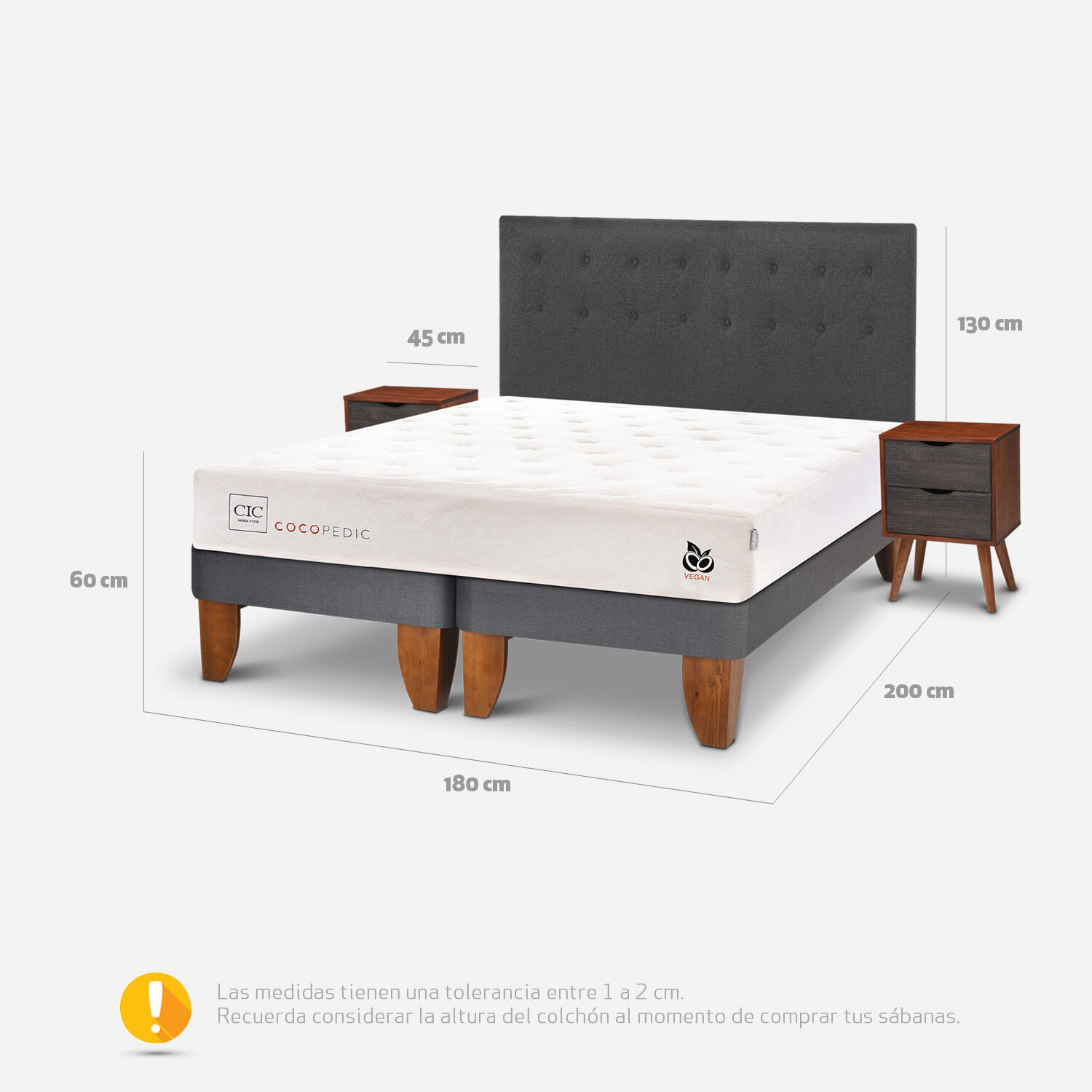 Cama Europea King Cocopedic + Set Éufrates