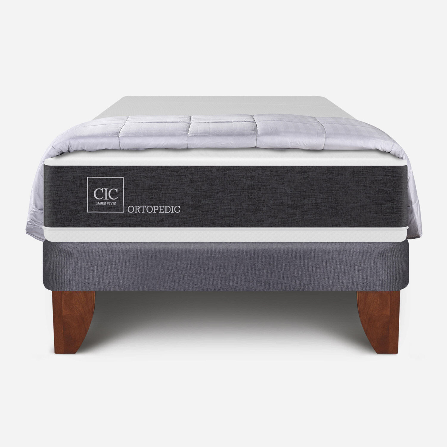 Cama Europea 1 Plaza Ortopedic + Plum&oacute;n