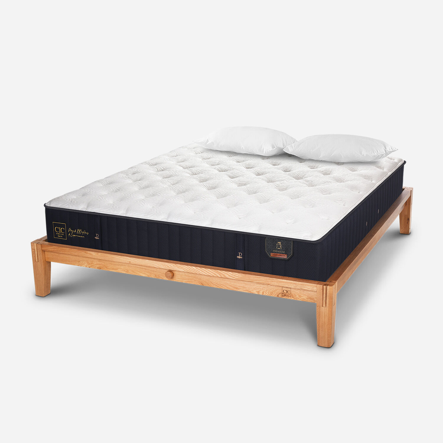 Cama Oak King Premium + Almohadas
