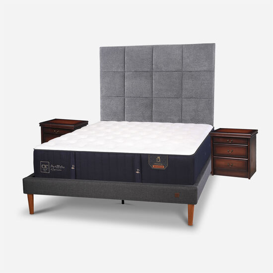 Cama Europea Curve 2 Plazas Premium + Set Támesis