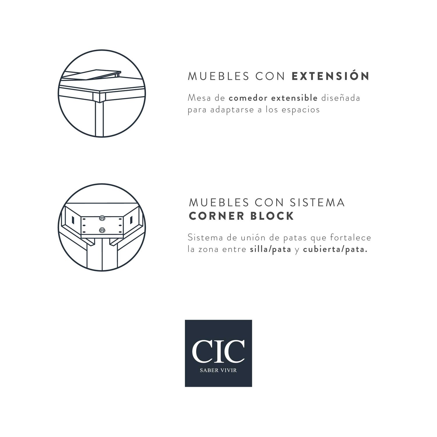Comedor 4 Sillas 2 Sitiales Le Blanc / Mesa con Extensión