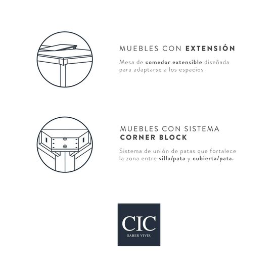 Comedor 6 Sillas Le Blanc / Mesa con Extensión