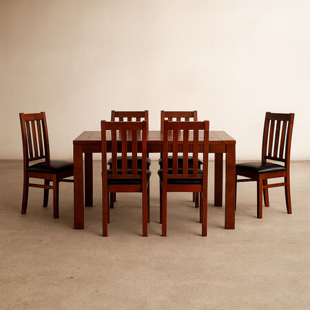 Comedor 6 Sillas &Ntilde;uble Caramelo Negro