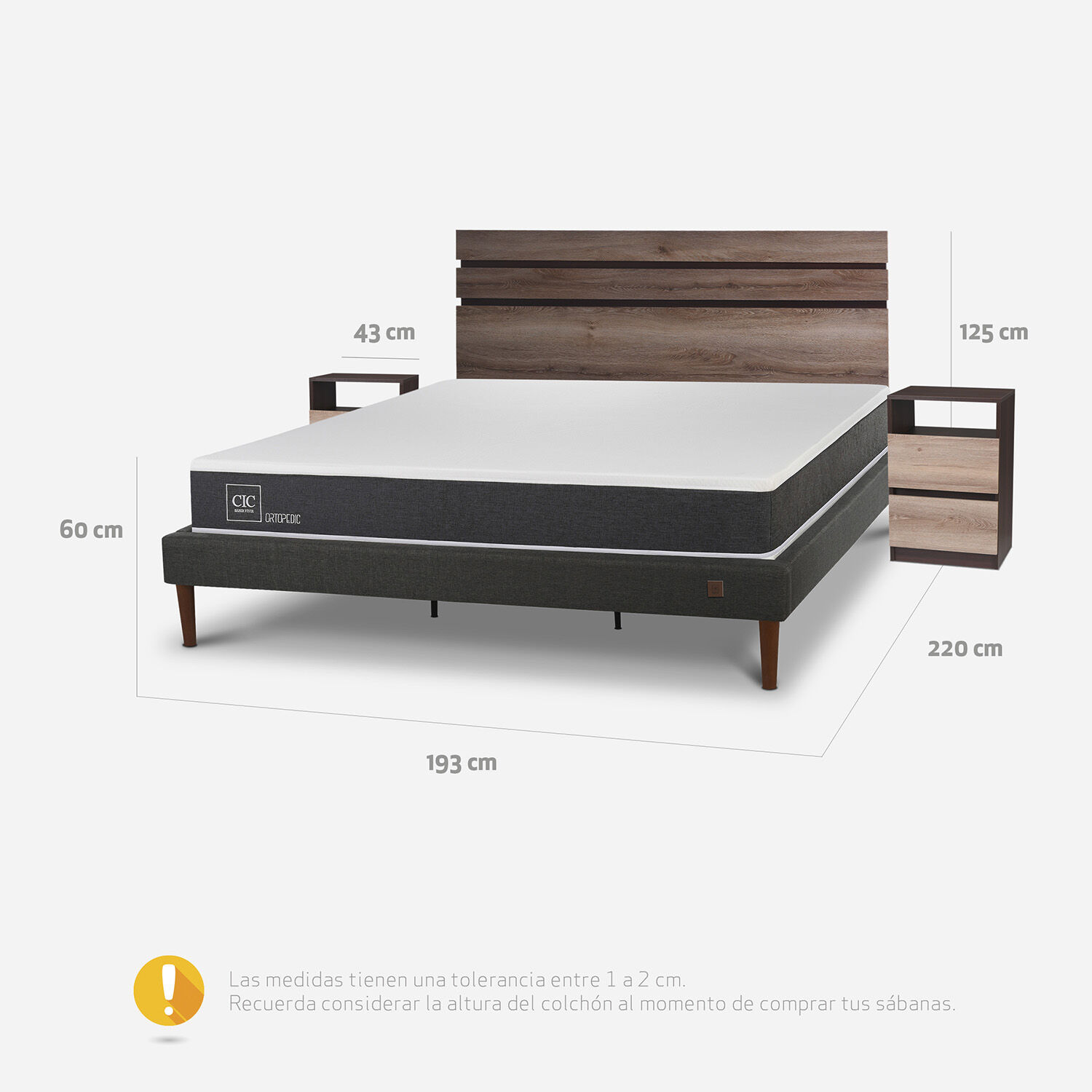Cama Europea Curve King Ortopedic + Set Ares