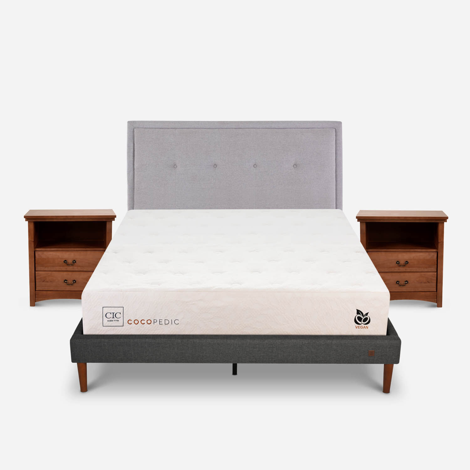 Cama Europea Curve 2 Plazas Cocopedic + Set Ganges