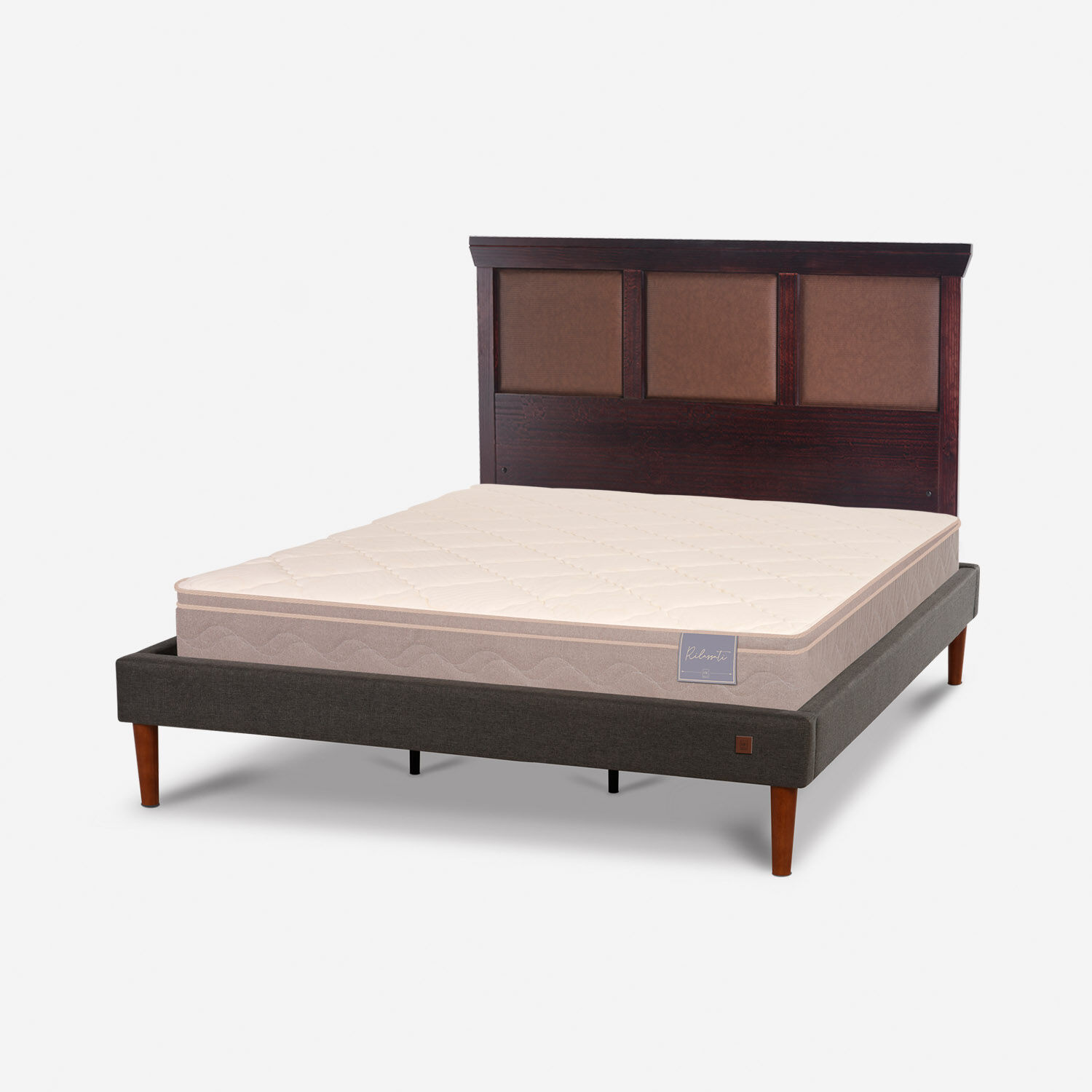 Cama Europea Curve King Rilassati + Respaldo New Torino Choc