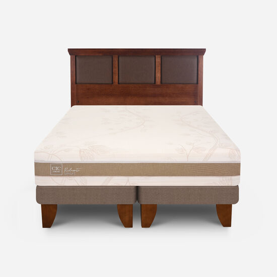 Cama Europea King Rilassati Smart Base Dividida + Respaldo New Torino Caramel
