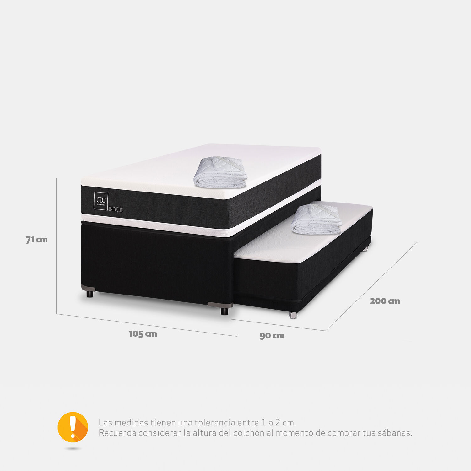 Cama Nido Div&aacute;n Ortopedic + Cubrecolchones