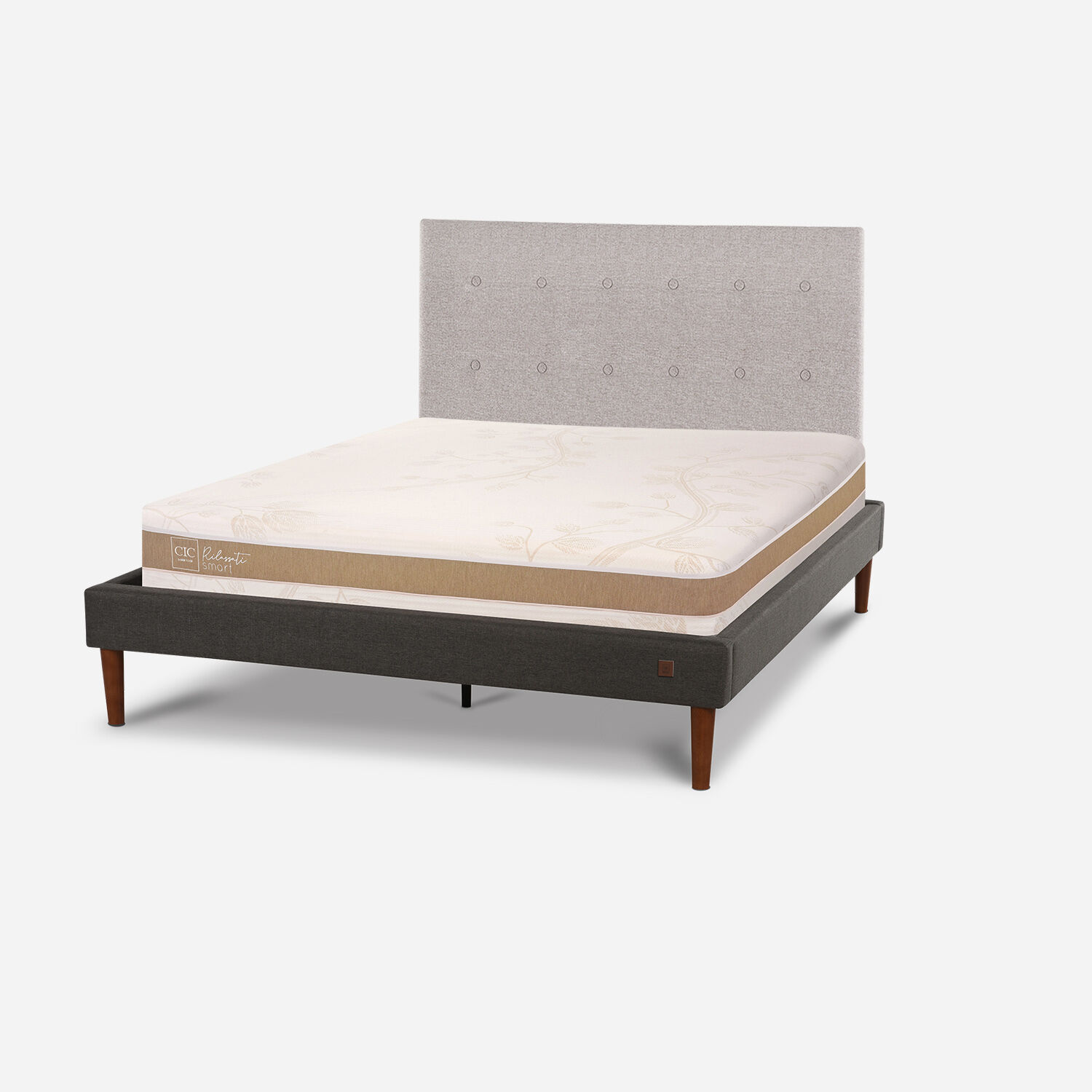 Cama Europea Curve 2 Plazas Rilassati Infinity + Respaldo Tigris