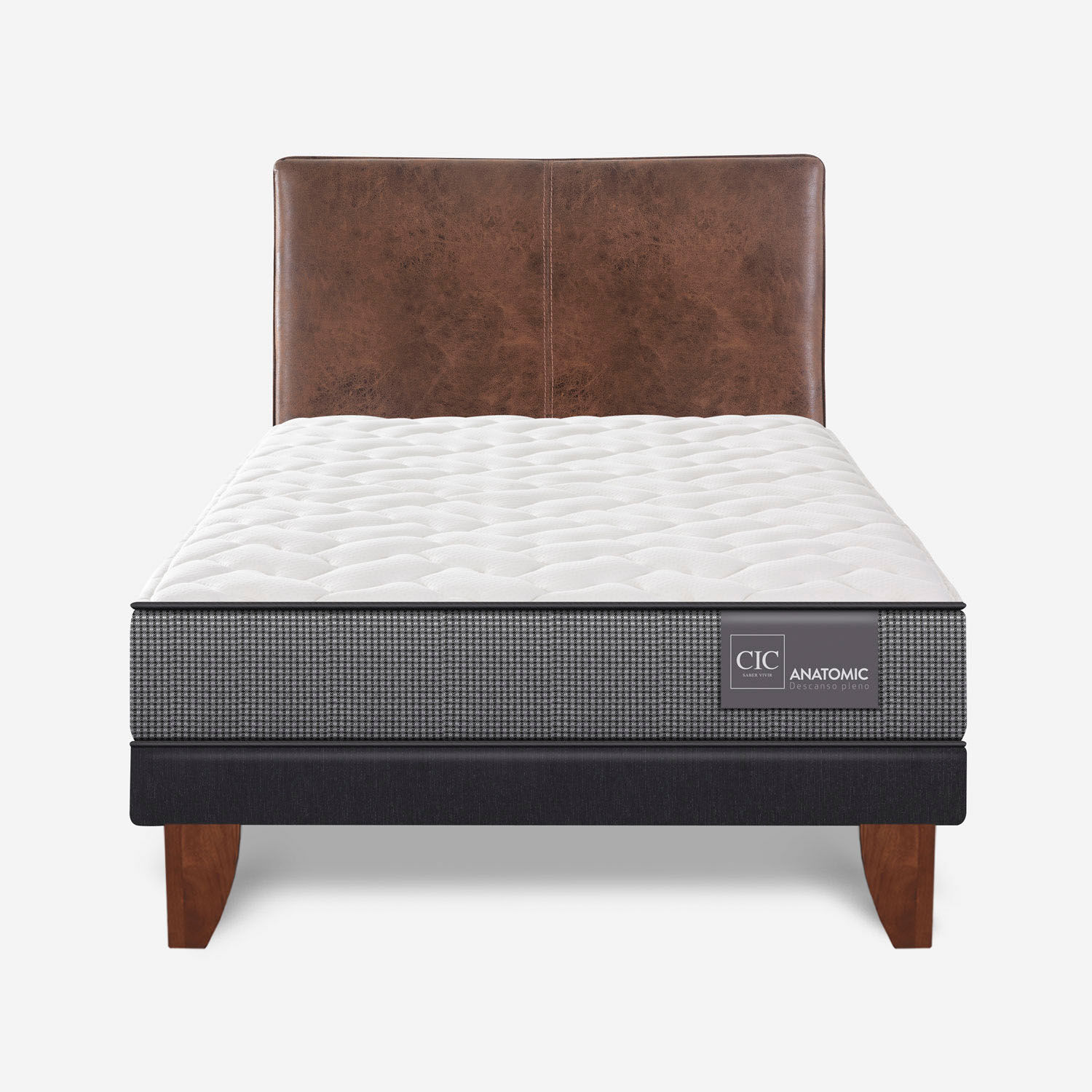 Cama Europea 1,5 Plazas Anatomic + Respaldo Baker