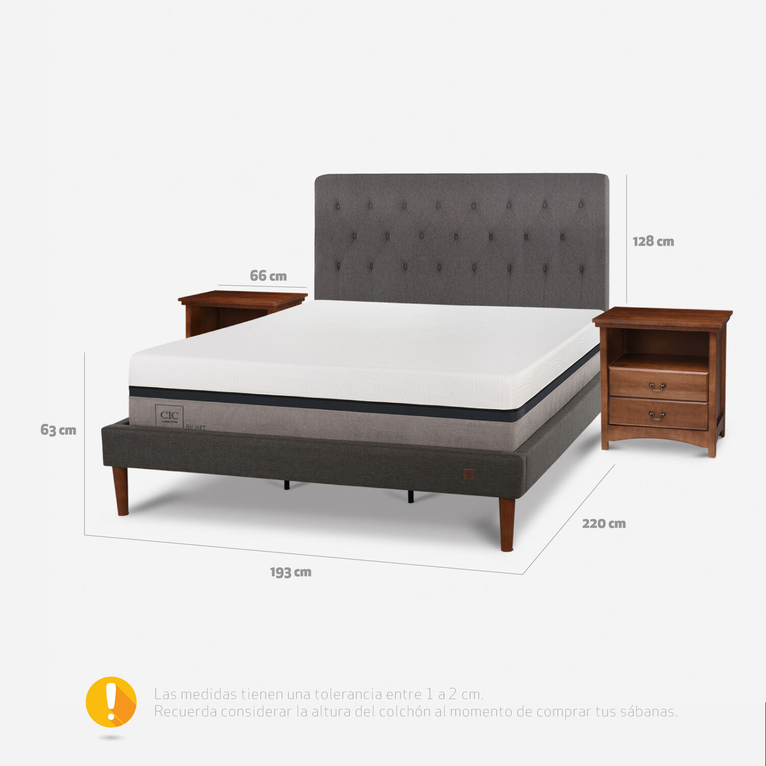 Cama Europea Curve King Balance + Set Kavery