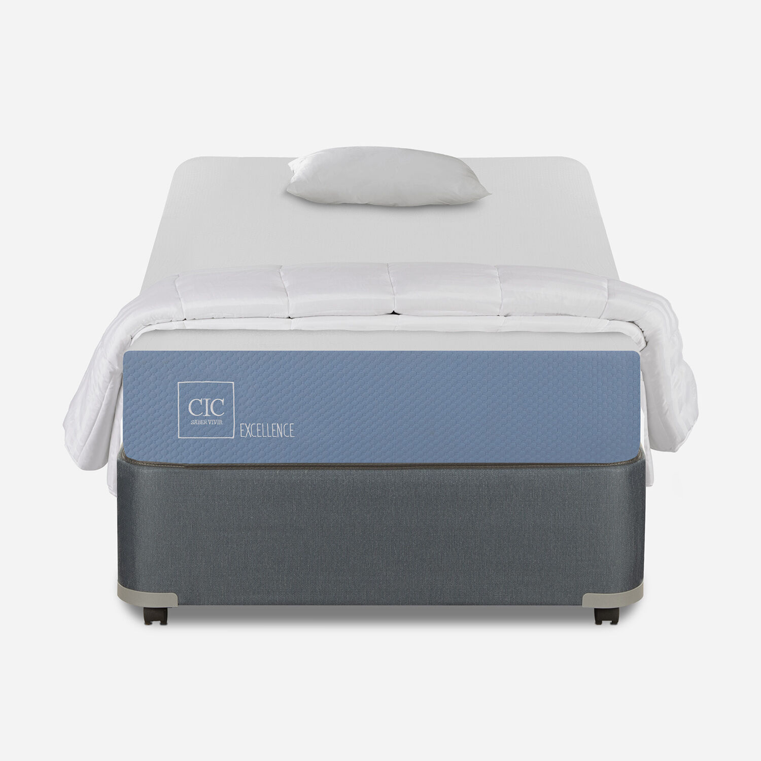 Cama Americana 1 Plaza Excellence + Almohada + Plum&oacute;n