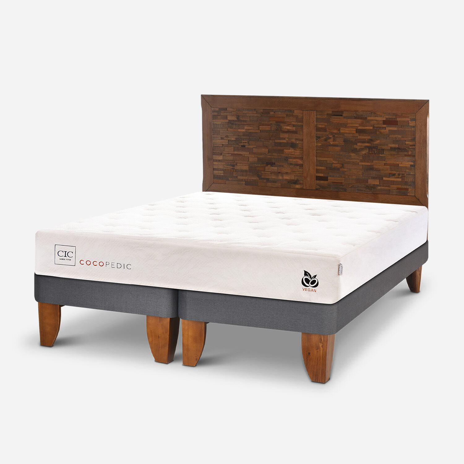 Cama Europea King Cocopedic + Respaldo Antique