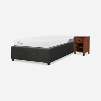 Cama Space Box 1.5 Plazas Excellence Plus + Velador Torino Caramel