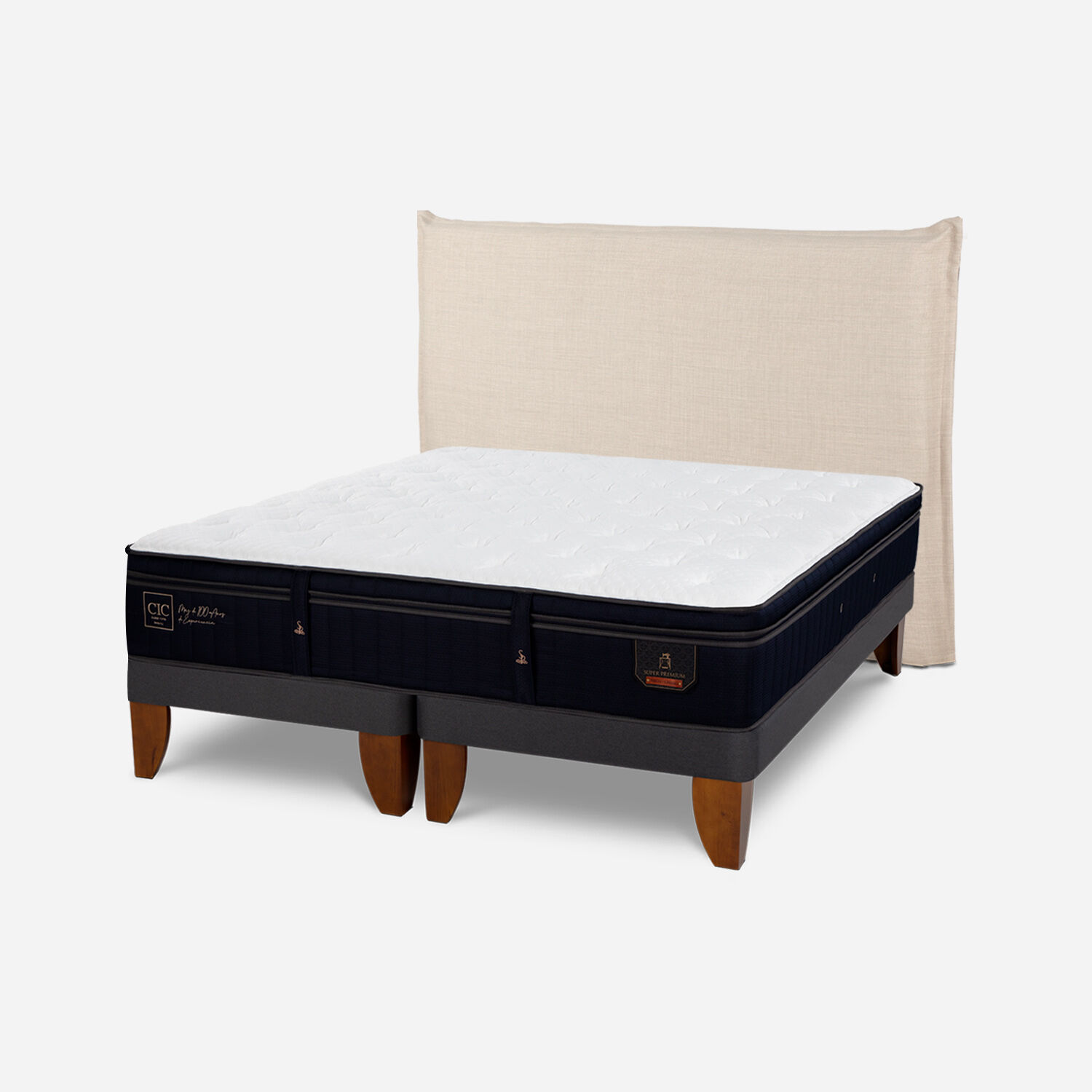 Cama Europea King Super Premium Respaldo Tíber