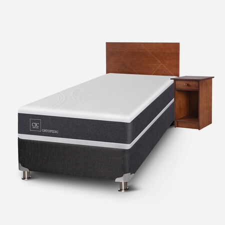 Box Spring 1,5 Plazas Ortopedic 5 Zonas + Set Villarrica