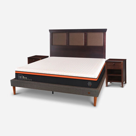 Cama Europea Curve 2 Plazas Bee Comfort + Set Miro