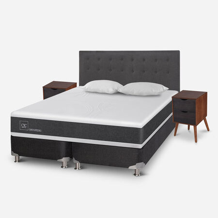 Box Spring King Ortopedic 5 Zonas + Almohadas + Set &Eacute;ufrates