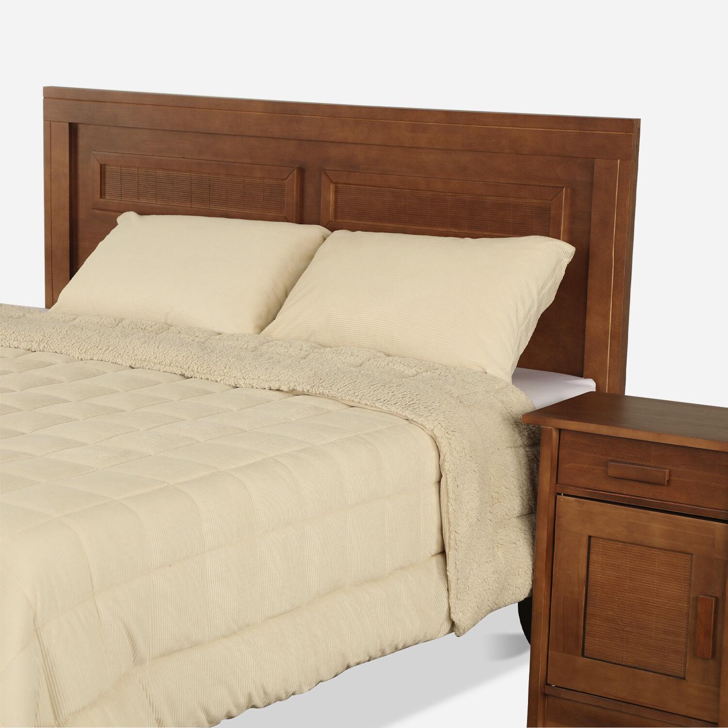 Plum&oacute;n 2 Plazas Sherpa Corderoy Taupe