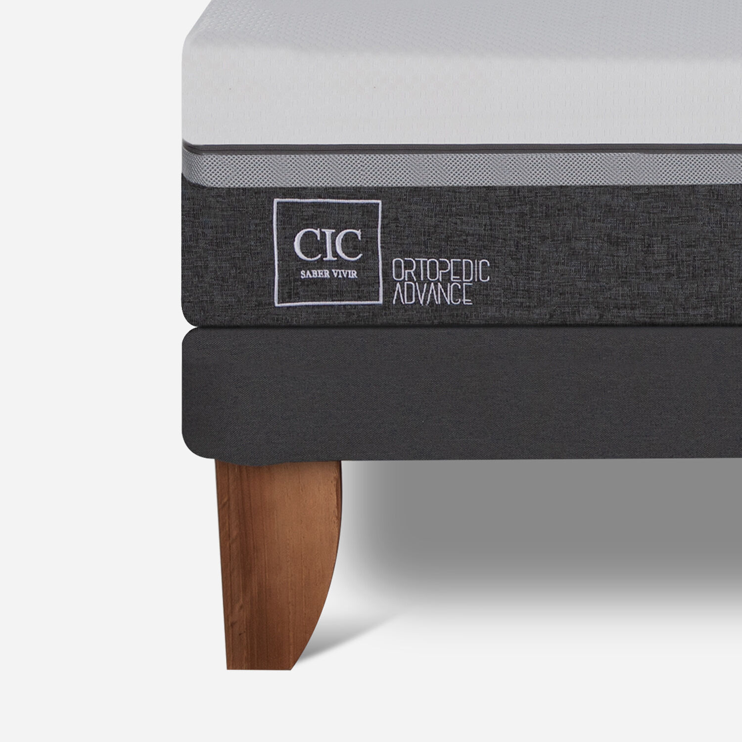 Cama Europea 1,5 Plazas Ortopedic Advance + Respaldo Dublín Gris