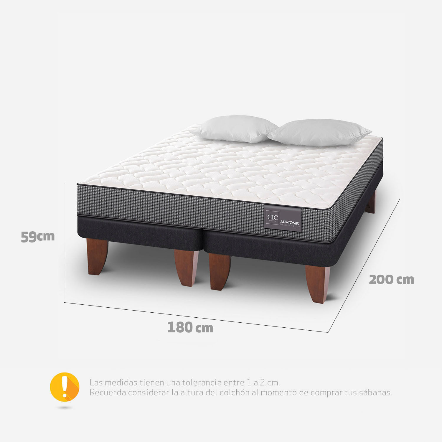 Cama Europea King Anatomic + Almohadas