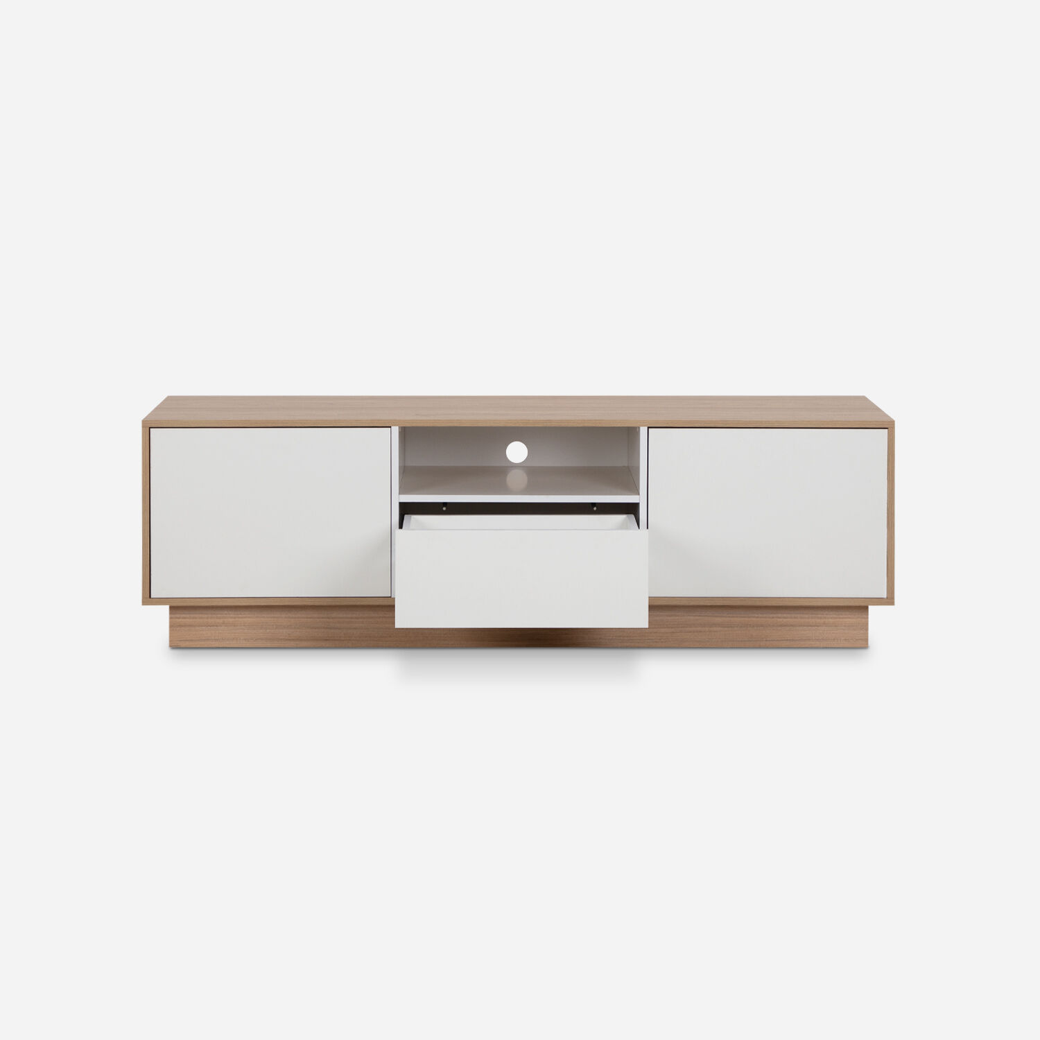 Rack Tv 70" 2 Puertas 1 Cajón Olmo Blanco
