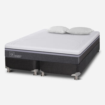 Box Spring 2 Plazas Ortopedic Advance Base Dividida 5 Zonas + Almohadas