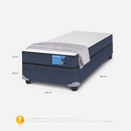 Cama Americana 1.5 Plazas Excellence + Plumón