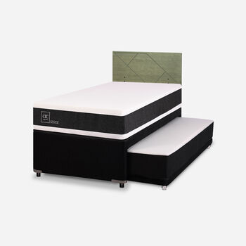 Cama Nido Div&aacute;n Ortopedic + Respaldo Villarrica Olivo