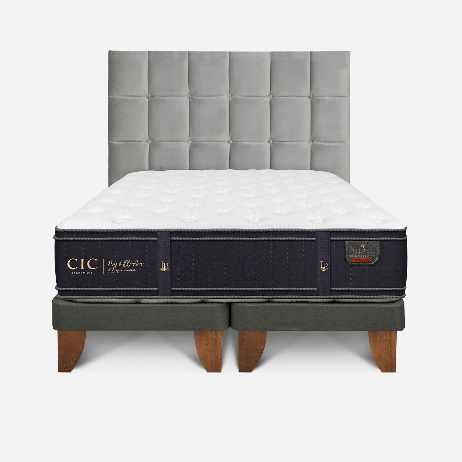 Cama Europea King Grand Premium + Respaldo Sile