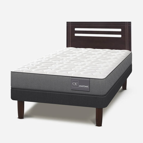 Cama Europea 1.5 Plazas Anatomic + Respaldo Múnich