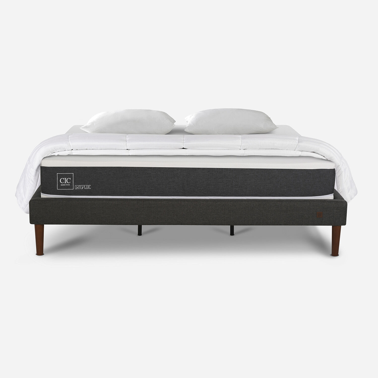 Cama Europea Curve King Ortopedic + Almohadas + Plumón