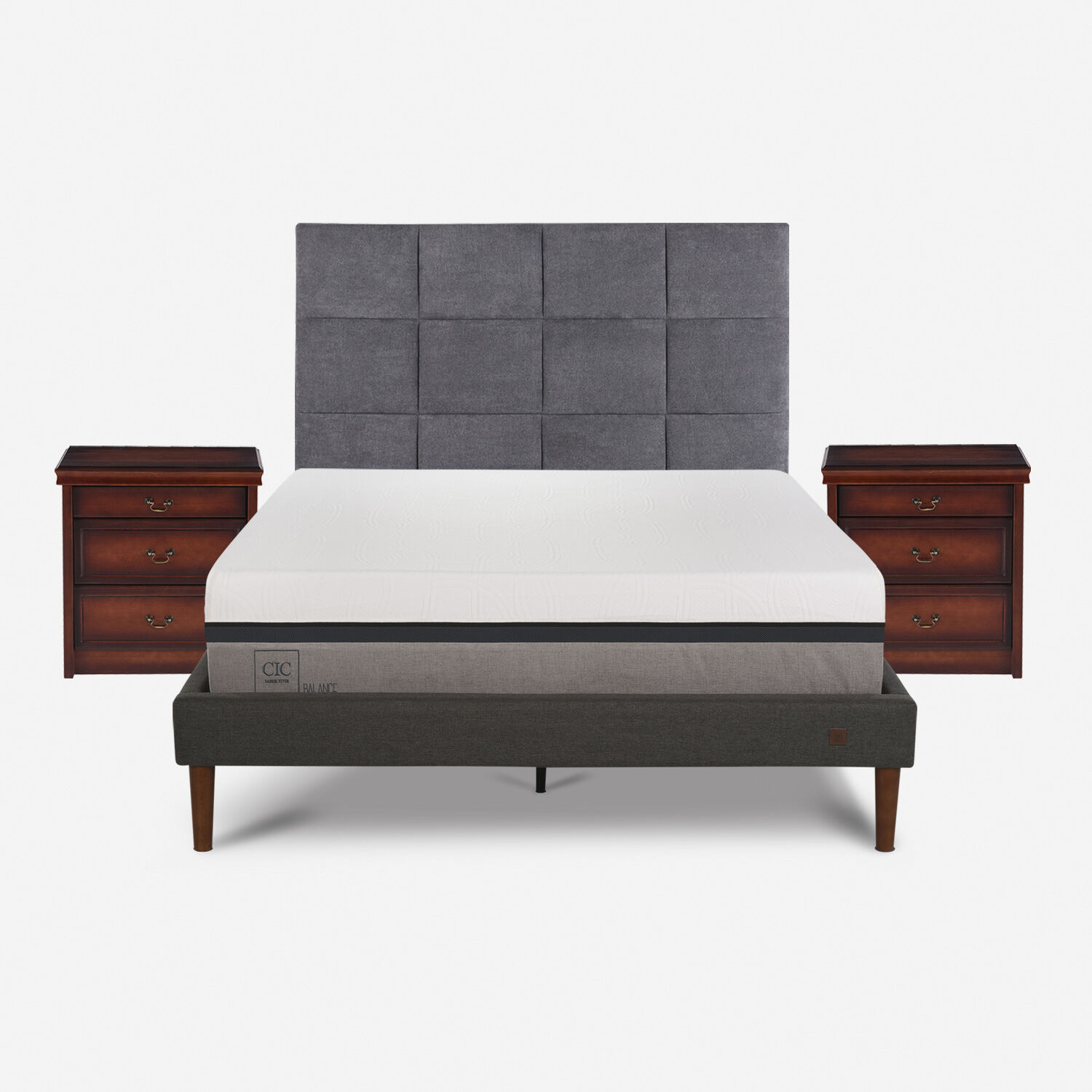 Cama Europea Curve 2 Plazas Balance + Set T&aacute;mesis