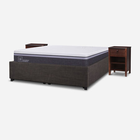 Cama Space Box 2 Plazas Ortopedic Advance + Velador Torino Chocolate