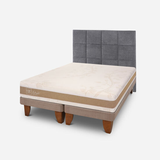 Cama Europea King Rilassati Smart Base Dividida + Respaldo Támesis